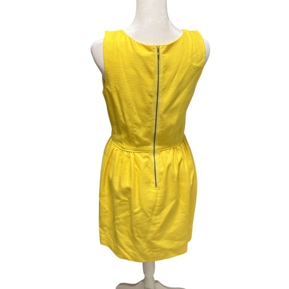 J Crew Textured Cotton Dress For Women in yellow size 2 - Picture 3 of 4